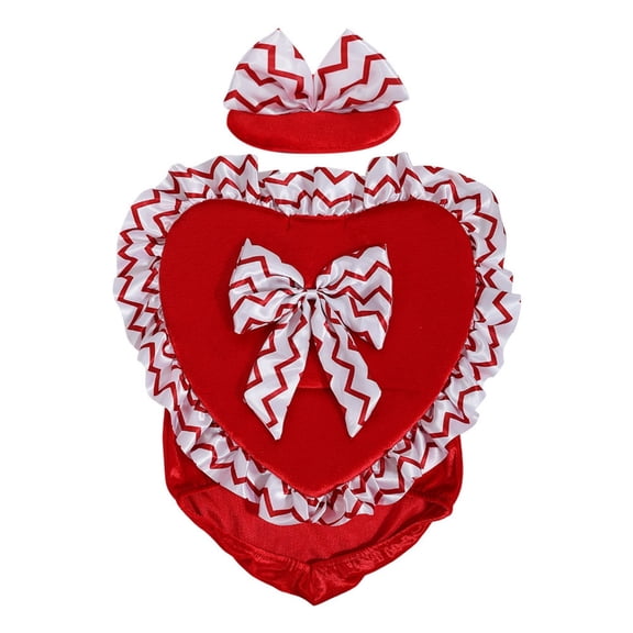 SSNTSY Valentine's Day Porch Goose Outfit Heart Goose Statues Clothes Valentines Day Decoration for Porch Lawn Yard Garden Outdoor Decor without Goose