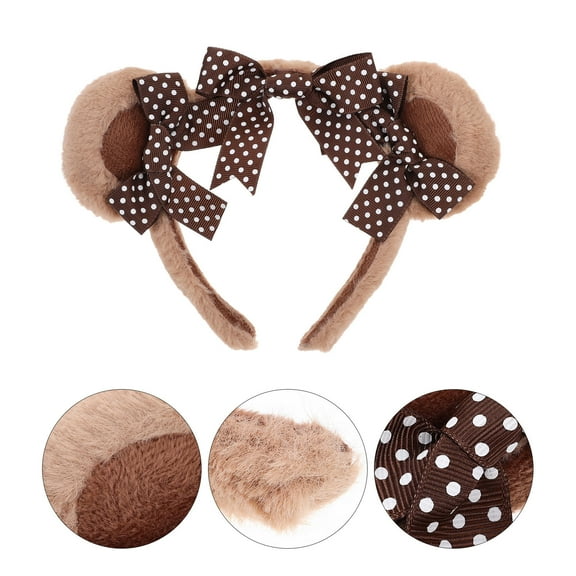 LEORX Bear Ears Hair Accessories for Women with Plush Material for Masquerade 1Pack