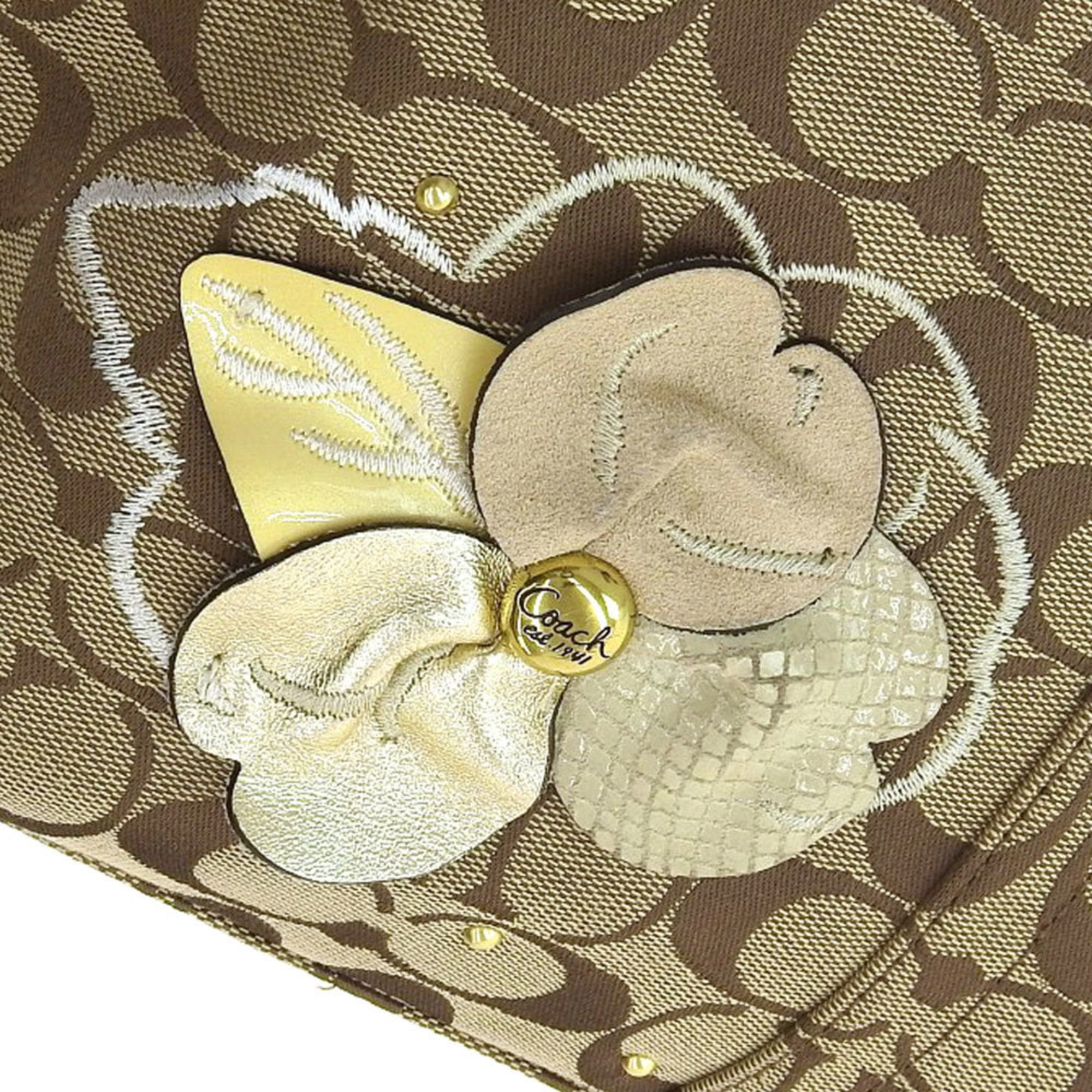 Coach parker in discount embellished signature rose print