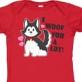 thumbnail image 4 of Inktastic I Woof You a Lot with Husky Dog Illustration Boys or Girls Baby Bodysuit, 4 of 5
