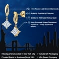 thumbnail image 2 of Gem Stone King 10K Yellow Gold White Moissanite and Lab Grown Diamond Stud Dangle Earrings for Women | 1.65 Cttw | Gemstone Birthstone | Princess 5MM, 2 of 6