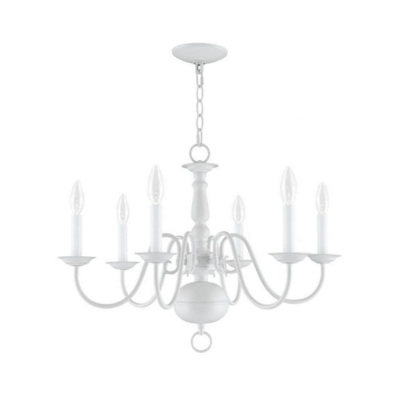 Traditional Six Light Chandelier-White Finish Bailey Street Home 218-Bel-1119913