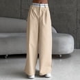 thumbnail image 2 of Sngxgn Women's Casual Loose Wide Leg Cozy Pants Sweatpants Comfy Drawstring High Waisted(Khaki,XXL), 2 of 5
