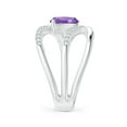 thumbnail image 3 of ANGARA Natural 1.3 Ct. Amethyst with Diamond Fashion Ring in 14K White Gold for Women (Ring Size: 10), 3 of 9
