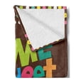 thumbnail image 2 of Saying Soft Flannel Fleece Throw Blanket, Retro Cartoon Style Funky Colorful Letters and Floral Borders with Dots, Cozy Plush for Indoor and Outdoor Use, 50" x 60", Multicolor, by Ambesonne, 2 of 5
