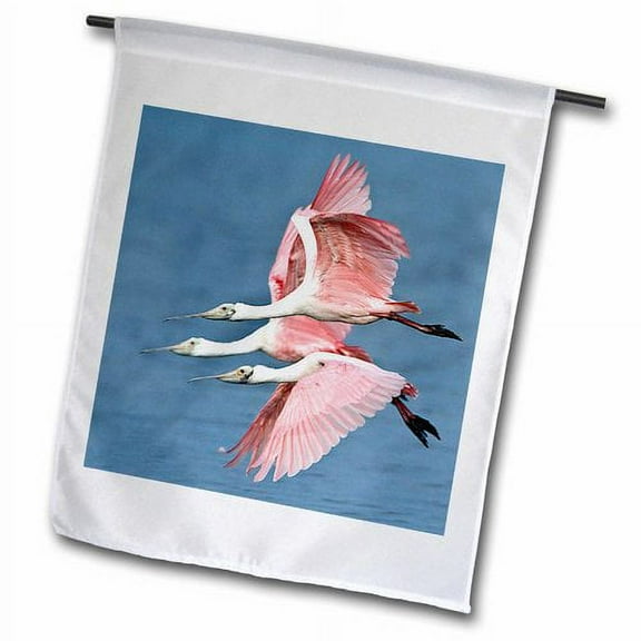 3dRose, Florida, Ding Darling NWR, Roseate Spoonbill birds - US10 BFR0111 - Bernard Friel, 18 x 27 inch Garden Flag