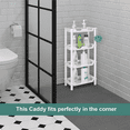 thumbnail image 4 of 4 Tier Shower Caddy Organizer Shelf Standing, Plastic Floor Storage Rack for Bathroom, 4 of 5