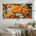 thumbnail image 4 of Designart "Orange Grey Marigold Brilliance Vibrant Blooms" Floral Metal Wall Decor Set, 4 of 5