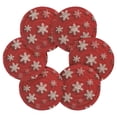 thumbnail image 2 of 6 Pcs Drink Coasters with Holder 3.94in Woven Coasters for Drinks Red and White Snowflakes Coaster Set for Protection Table, 2 of 7