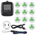 thumbnail image 1 of Sistema de buscapersonas para restaurante, receptor móvil negro + 10 buscapersonas de silicona verde y blanco, enchufe estadounidense de 110-240V, 1 of 8