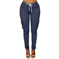 JINMGG 2026 Pants for Women ,Fashion Women Plus Size Drawstring Casual Solid Elastic Waist Pocket Loose Pants