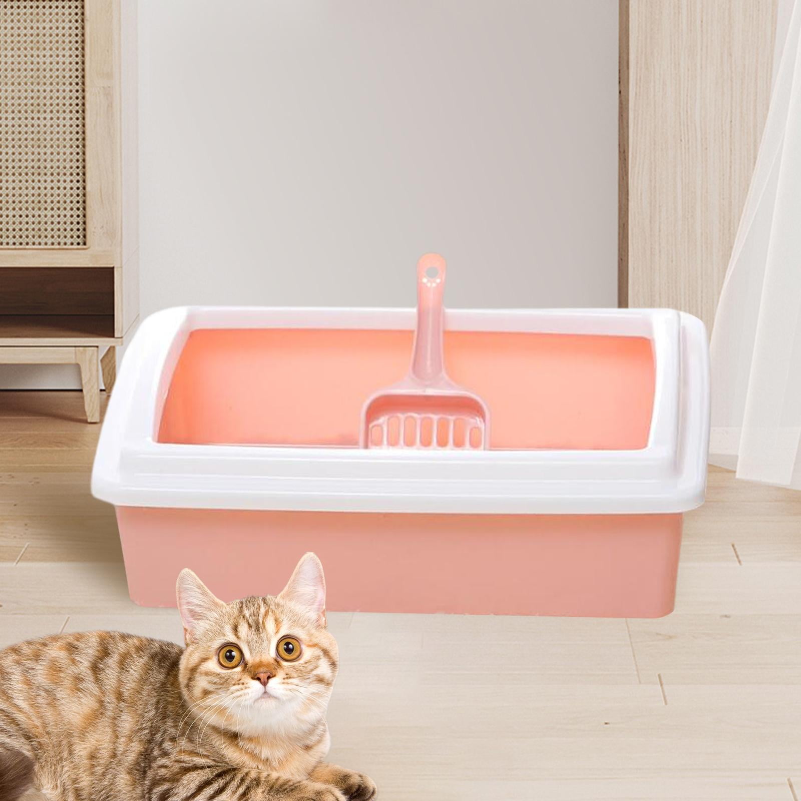 Cat Litter Tray Potty Pet Toilet with Frame with Litter Pan Deep Loo