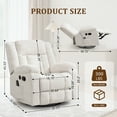 thumbnail image 2 of YSICK Swivel Rocker Recliner Chair with USB Ports Chenille for Living Room,Beige, 2 of 7