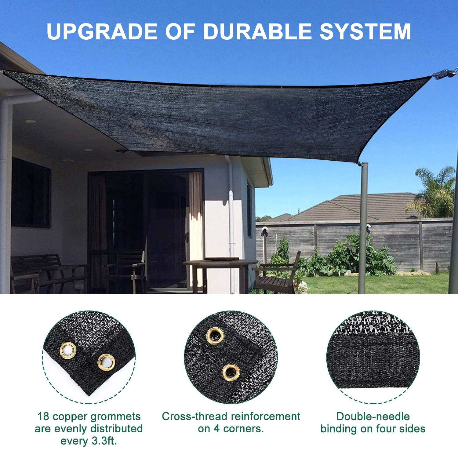 Aertyole Garden 60% Shade Cloth, Resistant Sun Shade Net 10x20FT Mesh Tarp with HDPE Material and Reinforced Grommets Shade Trap for Greenhouse, Plant, Pergola, and Backyard Patio Sunshade
