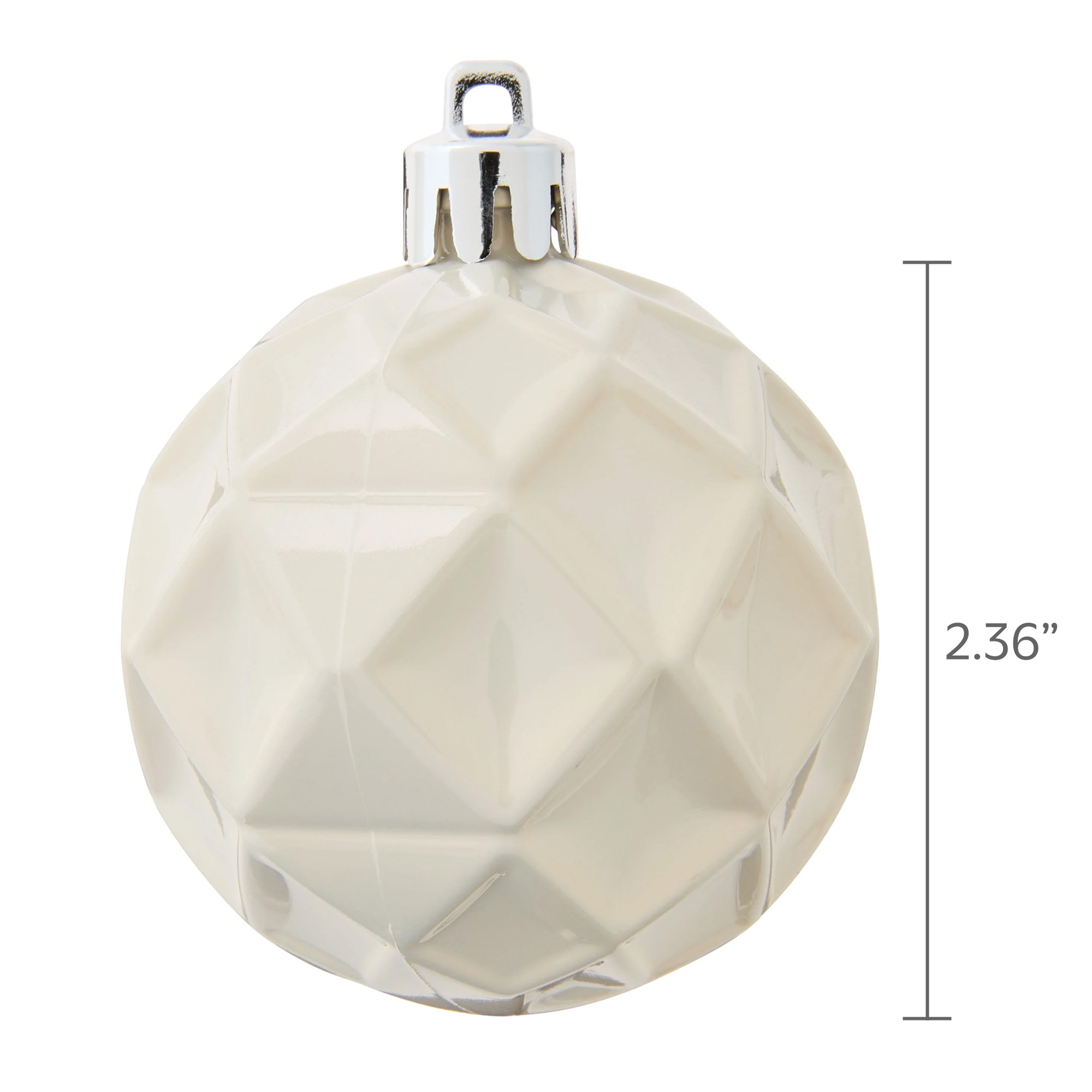 24-Count Champagne, Cream, and White Shatterproof Multi-Textured Christmas Ornaments, 2.36 in, by Holiday Time