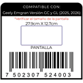 thumbnail image 2 of Mica de Nano Cristal Flexible para Pantalla de Geely Emgran Version GC y GL (2025 2026), 2 of 5