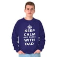 thumbnail image 4 of Keep Calm And Agree With Dad Crown Men's Big & Tall Crewneck Sweatshirt Brisco Brands 3X, 4 of 5