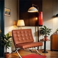 thumbnail image 3 of CRO Decor 30" Amber Leather Upholstered Decor Chair, 3 of 19