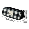 thumbnail image 2 of Hyknon Classic Checkered Pencil Cases, Large Capacity Pencil Case Pouch with Zipper, Soft Stationery Bag with Handheld, Multi-Functional Stationery Pouch for Makeup Office Travel Daily, Black, 2 of 6