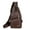 A Brown, variant on Sling Bag for Men, Leisure Hiking Backpack, Solid Color, 6.32x 2.36x 12.61 Inches, PU Material, with USB Charging Port and Earphone Hole, for Hiking Camping Outdoor Traveling