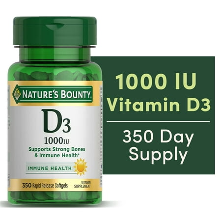Nature's Bounty Vitamin D3 25 mcg (1,000 Iu) 350 Sgels