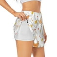 thumbnail image 2 of Bixox Women's Funny Chicken pattern 2 in 1 Running Shorts - Lightweight Athletic Workout Gym Yoga Shorts Liner with Pockets - Large, 2 of 7