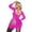 Hot Pink, variant on Helii Womens Sheer Fishnet Dress Mesh Exotic Mini Dress Striped Hollow Out Bodycon Mini Dress Three Quarter Sleeve Clubwear Party Dress Short Stretchy See Through Dress 6 Color Pack