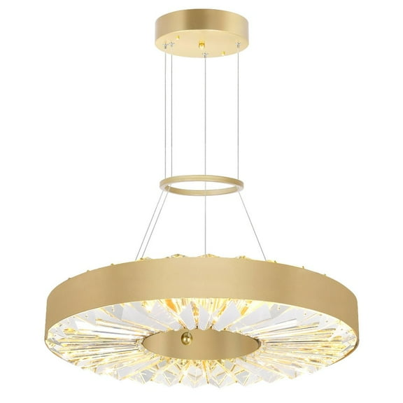 CWI Lighting Bjoux Contemporary Metal LED Chandelier in Brass