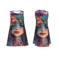 thumbnail image 7 of Yiaed Bohemian Colorful Flower Woman Print Women's Sleeveless Dress, Loose Fit Summer Dress, Casual Sleeveless Dress for Women, 7 of 7