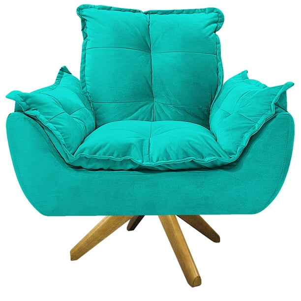 Sillón Odette base giratoria - Turquesa WEIK Odette