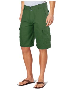 Ma Croix Men's Premium Multi Cargo Twill Cargo Shorts with Belt
