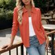 thumbnail image 5 of Neewe Women's Solid Color Knit Cardigan Long Sleeve Round Neck Sweaters Front Button Closure Daily Tops, 5 of 7