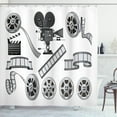 thumbnail image 1 of Ambesonne Movie Theater Shower Curtain, Greyscale Reel, 69"Wx84"L, Grey Black, 1 of 3