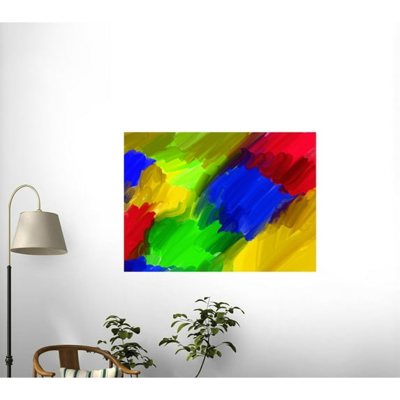 Artistic Oil Canvas Paint Wall Decal WM300007 by Wallmonkeys (24 in W x 17 in H)