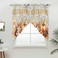 thumbnail image 5 of Fall Squirrel Pumpkins Kitchen Window Curtains, Swag Curtains Valance for Bedroom Living Room Bathroom, Vintage Maple Leaf Thanksgiving Rod Pocket Window Curtain Block Drapes 2 Panels 28"x36", 5 of 9