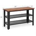 thumbnail image 3 of Bilot 3-Tier Shoe Rack Bench, Industrial Shoe Bench with 2 Mesh Shoe Storage Shelves & Seat, Rustic Shoe Rack, Shoe Rack Bench for Entryway, Front Door, Garage Shoe Storage (Rustic Brown), 3 of 8