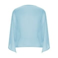 thumbnail image 5 of Htigea Women's Beach Kimono Cardigan 3/4 Long Sleeve Sheer Chiffon Cover Ups Casual Loose Open Front Cardigans Tops Light Blue L, 5 of 5