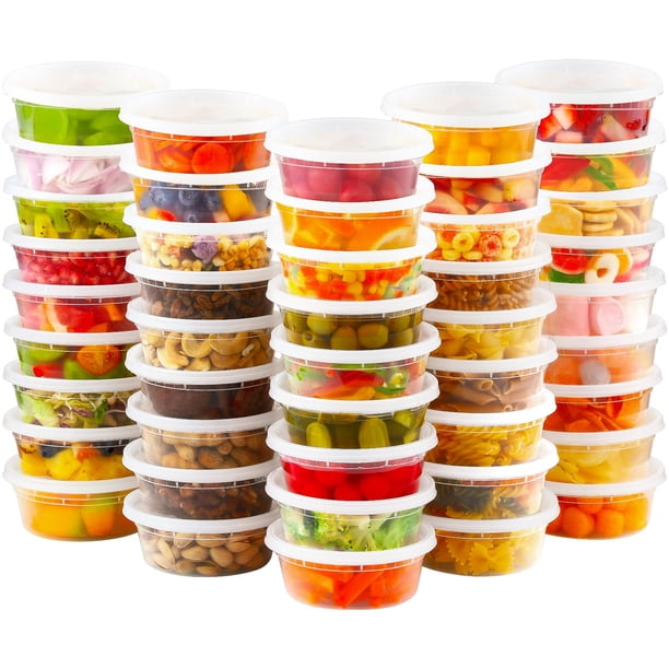 Contenedores de comida AOZITA 36 juegos de plástico de 240 ml con tapas