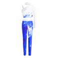 thumbnail image 4 of vastwit Kids Girls 2 Piece Sports Outfit Long Sleeve Crop Top and Leggings Workout Set for Dance Gymnastics Yoga Blue 14, 4 of 5