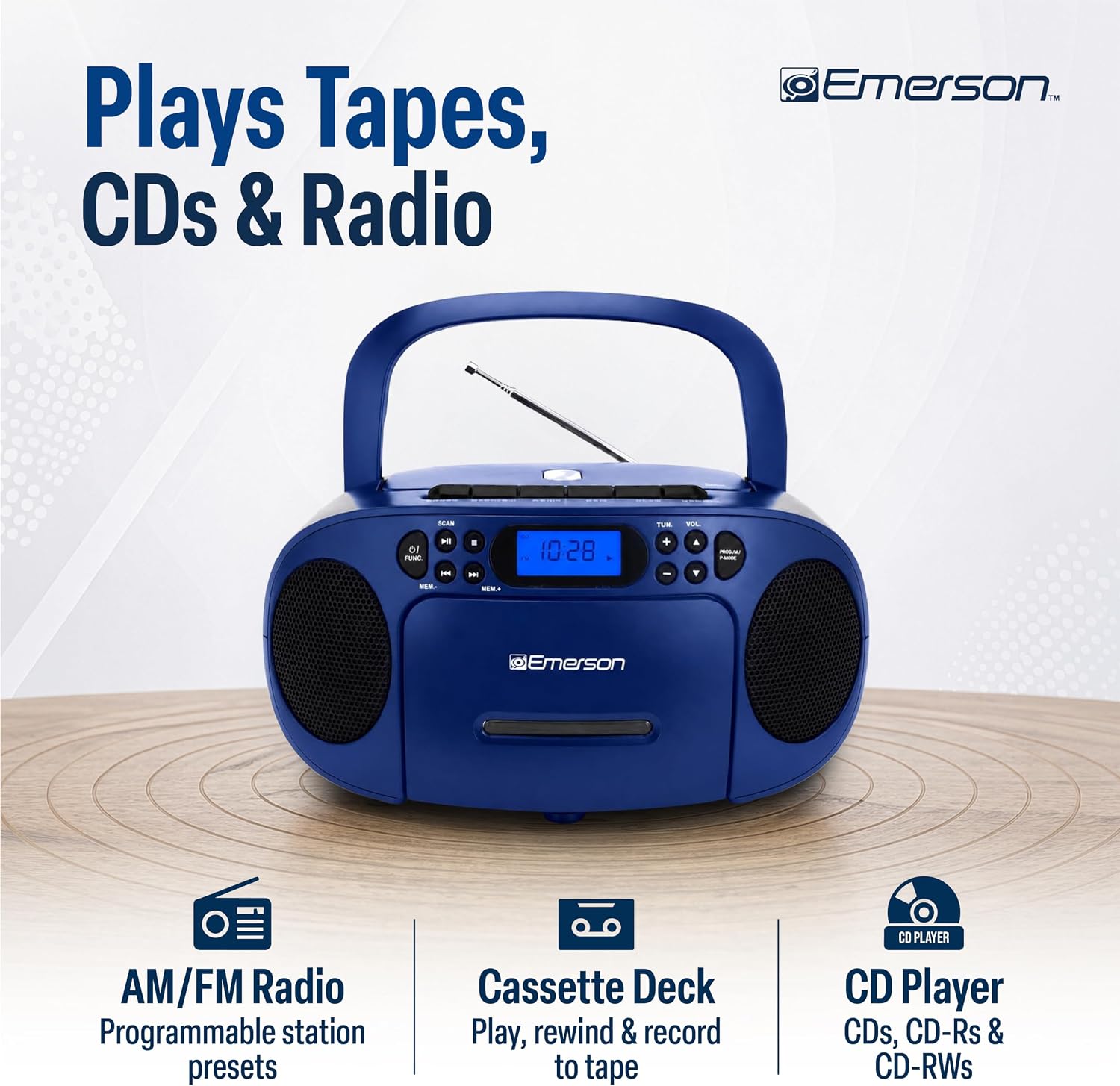 Emerson Portable CD Cassette Boombox with Radio photo 3