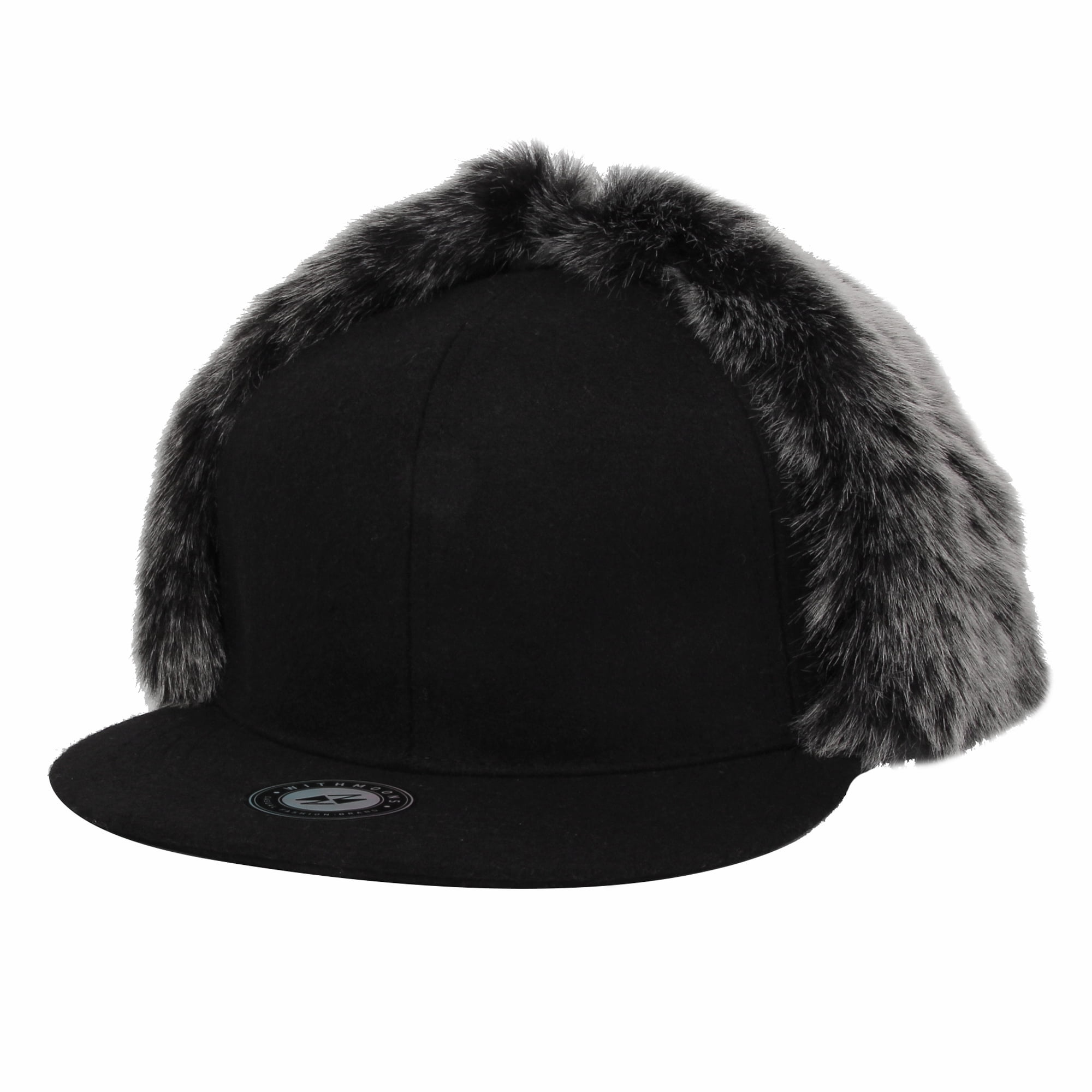 WITHMOONS Winter Wool Baseball Cap Earflap Faux Fur Hunting Hat KR21146