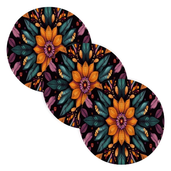 BZSMCE Mats for Pots,Pans Place Colorfull Blossom Pattern Simple Style Pattern Pot Mats