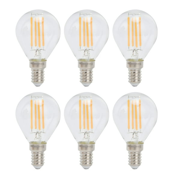 HIBIBUD 6Pcs G45 E14 LED Bulbs Dimmable 4W Transparent Vintage Filament Bulb for Chandelier Warm Light 220V