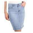 thumbnail image 3 of CHARTER CLUB Womens Blue Denim Pocketed Zippered Stretch Above The Knee Pencil Skirt 12, 3 of 4