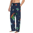 thumbnail image 2 of Junzan Men'S Pajama Pants Dinosaur Astronaut Space Surfing Sleepwear Pants Pj Bottoms Drawstring And Pockets, 2 of 9
