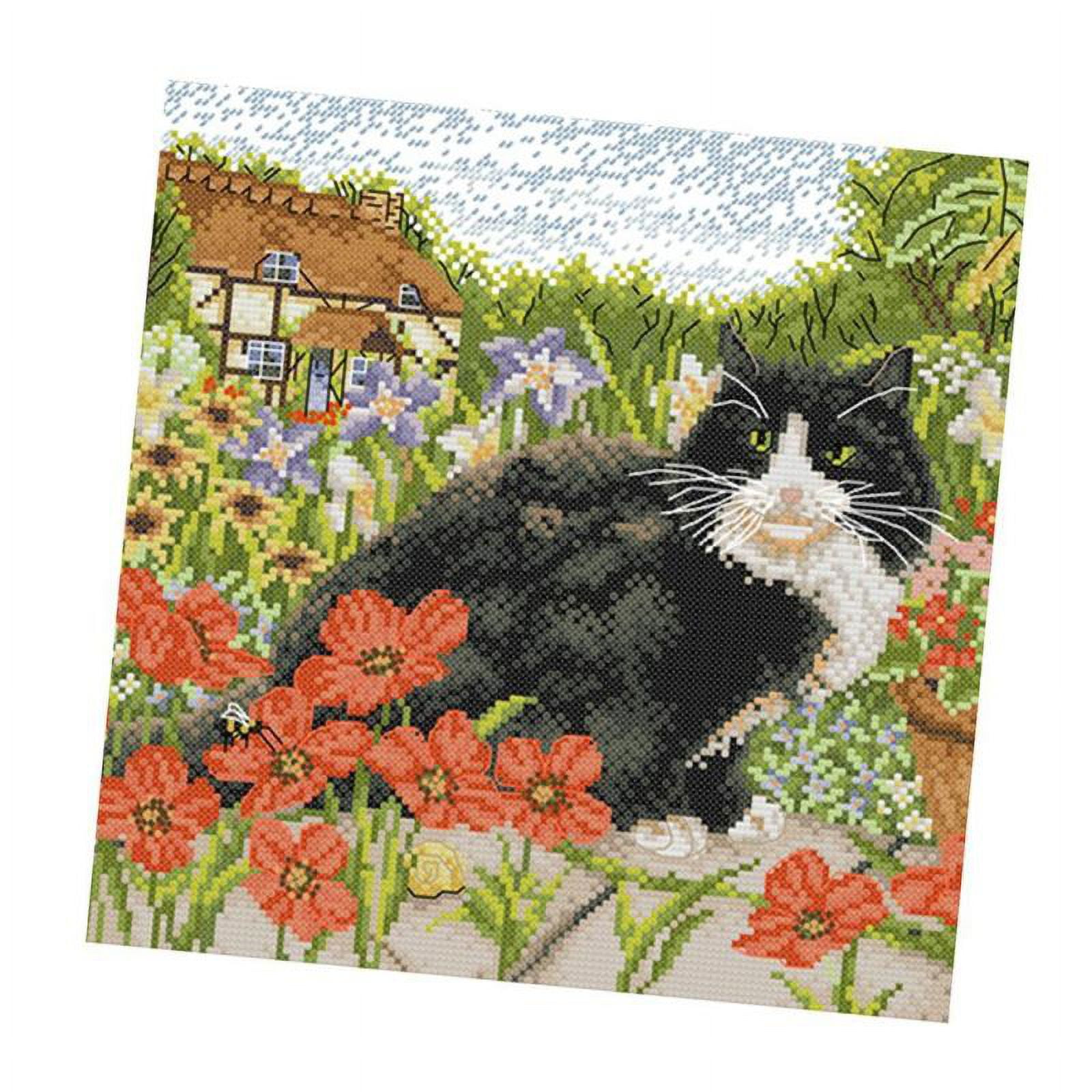Kids Craft Floral Cat Cross Stitch Kit Embroidery Handwork Home Decoration  - 14CT