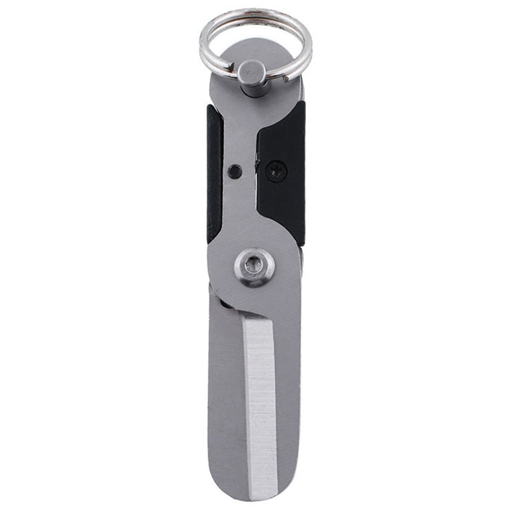 Mini Pocket Stainless Steel Scissors Spring Bolt Key Ring Outdoor Tool Safety 