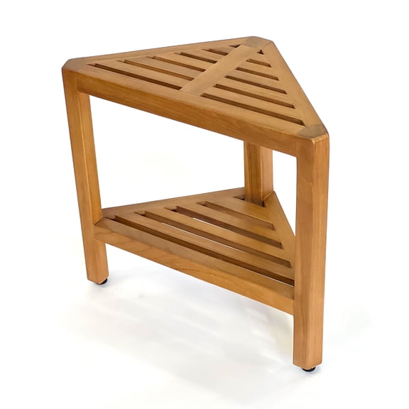 Asta Bora Solid Teak Fully Assembled Shower/Bath/Spa Corner Stool/Side Table, SPATEAK Collection, TB-009