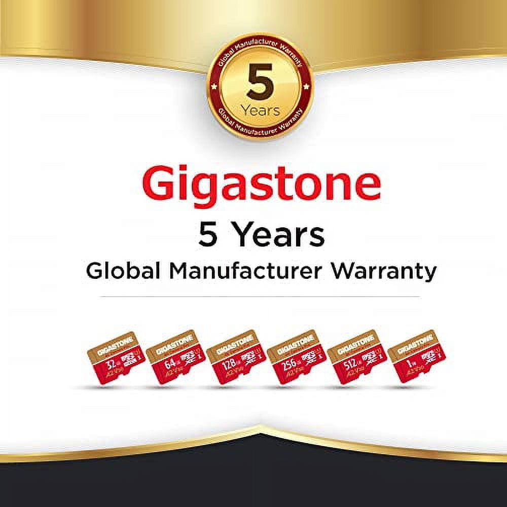 [5-Yrs Free Data Recovery] Gigastone 1TB Micro SD Card, 4K Video Recording for GoPro, Action Camera, DJI, Drone, Nintendo-Switch, R/W up to 100/90 MB/s MicroSDXC Memory Card UHS-I U3 A2 V30, w/adapter