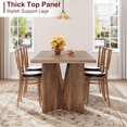 thumbnail image 6 of 70.9'' Dining Table for 6, Farmhouse Rectangular Kichen Table with Sturdy Frame, Wooden Thickened Long Desk and Dinner Desk for Dining Room, Kitchen, Office, Game Room(No include chairs), 6 of 8